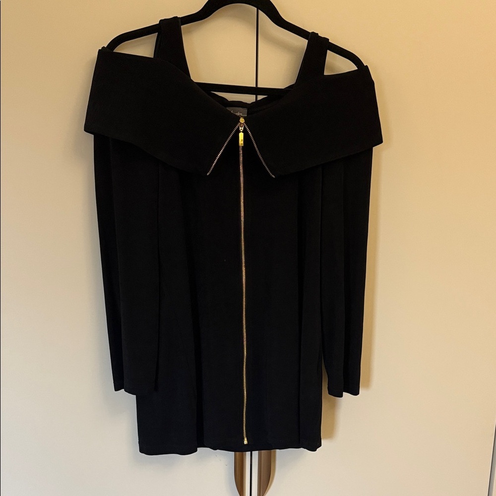 Chico's Black Top with Gold Accents